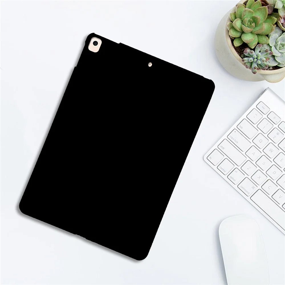 Tablet Case For iPad 10.2 (2021) / (2020) / (2019) / Air 10.5 inch (2019) , Slim Matte TPU Protective Cover - Black - 5