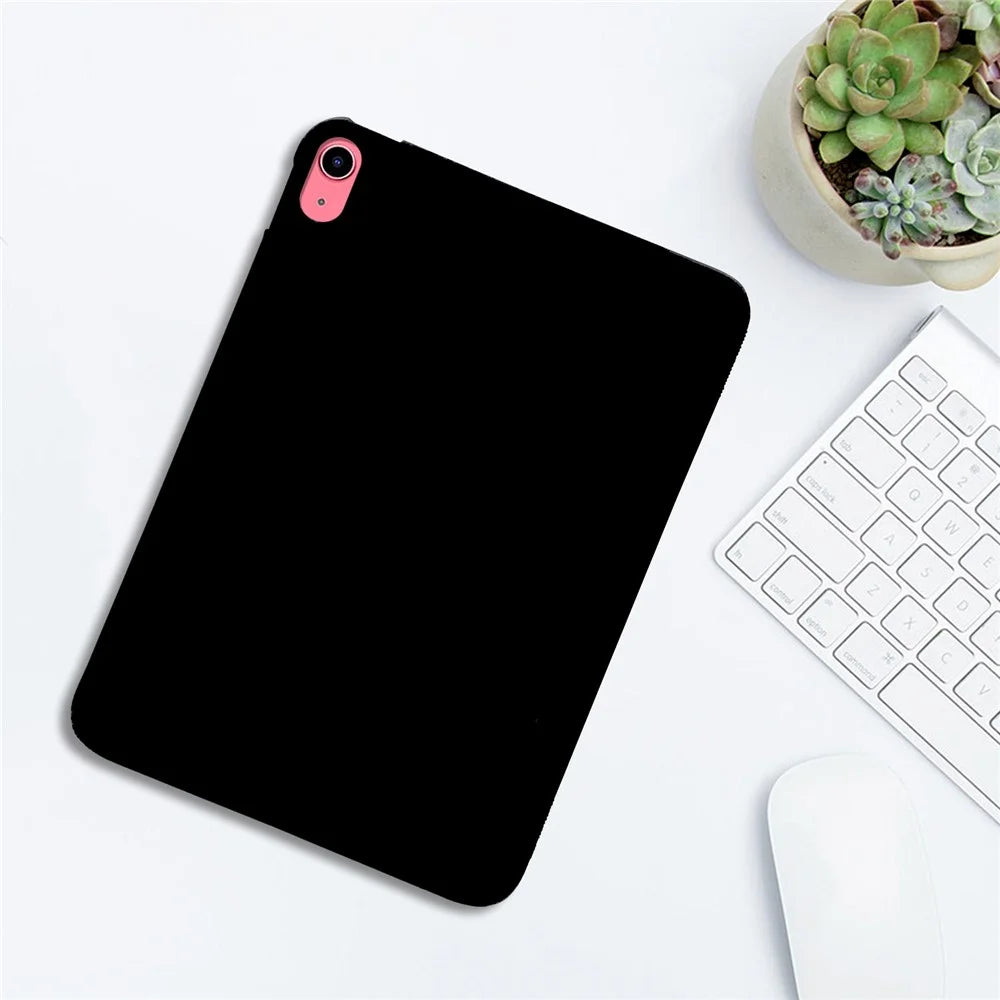For iPad (2025) / 10.9 (2022) Case Slim Matte TPU Protective Tablet Cover - Black - 6