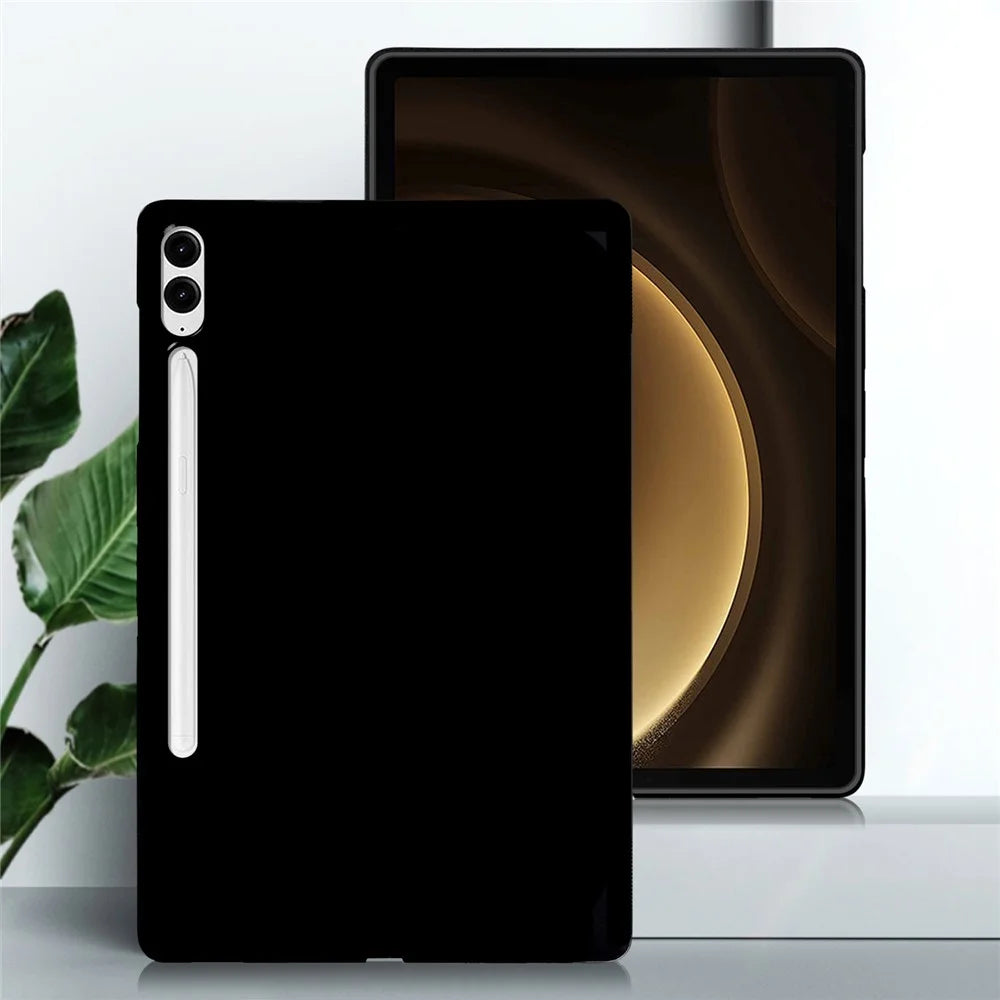 Tablet Case For Samsung Galaxy Tab S10+ / Tab S9+ / S9 FE+ , Slim Matte TPU Protective Cover - Black - 2