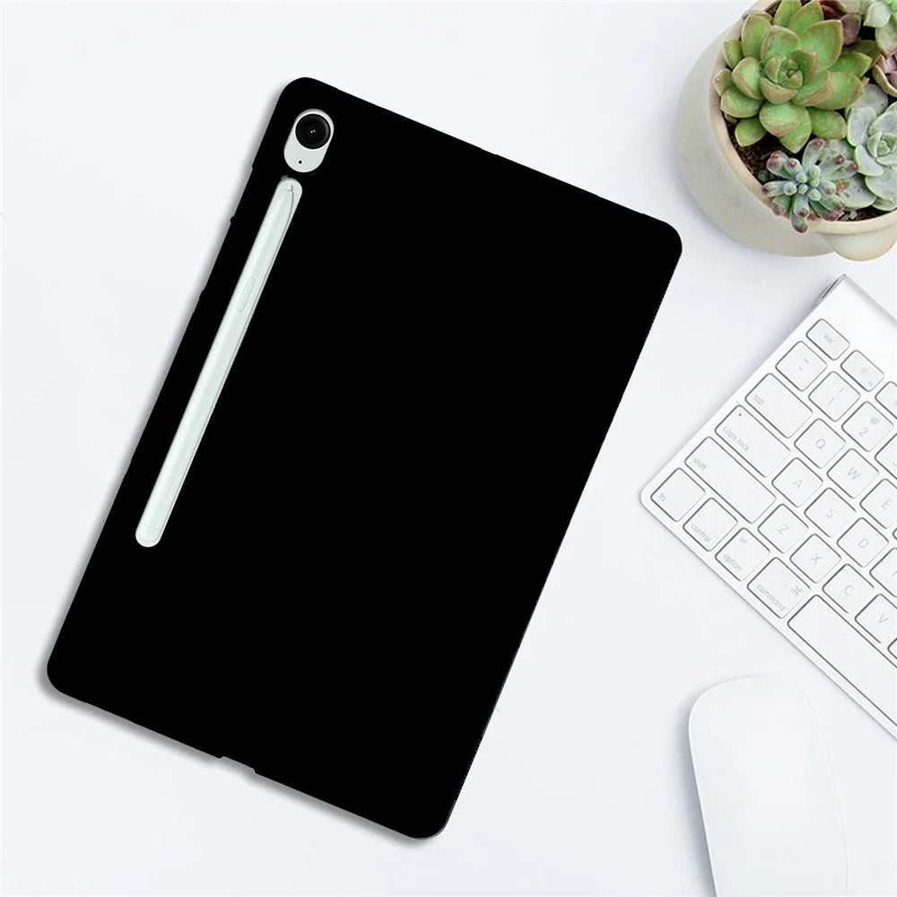 Tablet Case For Samsung Galaxy Tab S10 FE / S10 Lite / S9 / S9 FE , Slim Matte TPU Protective Cover - Black - 4