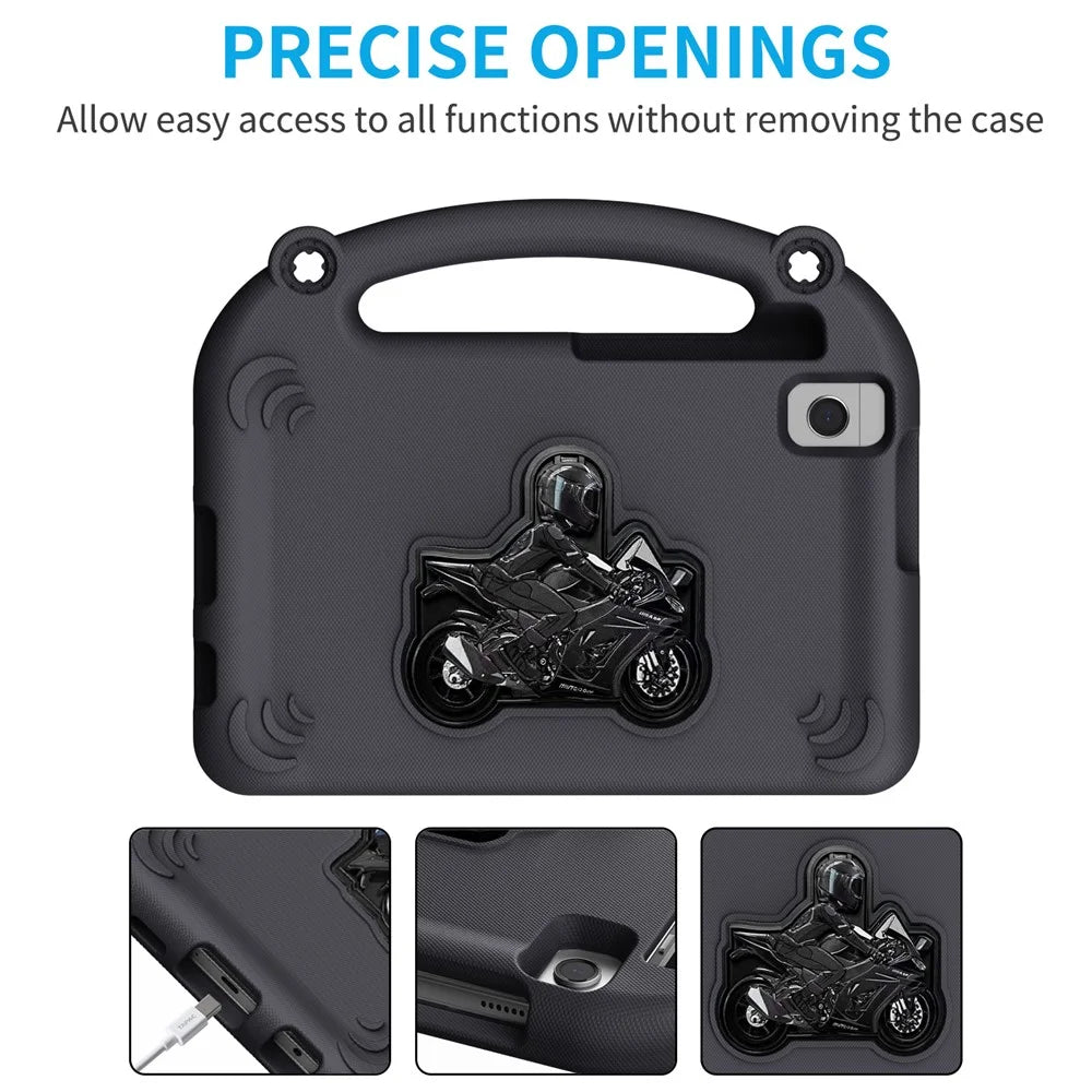 Motorcycle Kickstand EVA Case with Handle For Samsung Galaxy Tab A11 / A9 / A7 Lite 8.7-inch / A 8.0 (2019) - Black - 2