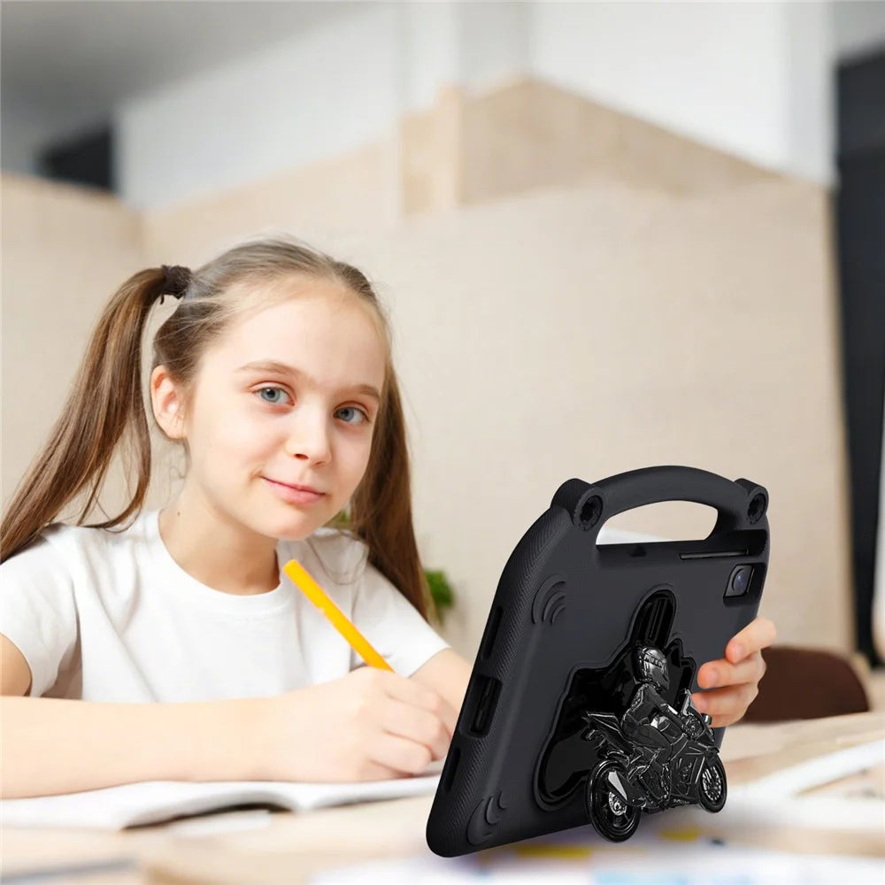 Motorcycle Kickstand EVA Case with Handle For Samsung Galaxy Tab S6 Lite (2024)  /  (2022)  /  (2020)  /  A7 10.4 (2022)  /  (2020)  /  S5e  /  S6  /  Lenovo Tab M10 Plus  /  Tab K10  /  Huawei MatePad 10.4 (2022)  /  (2020) - Black - 4