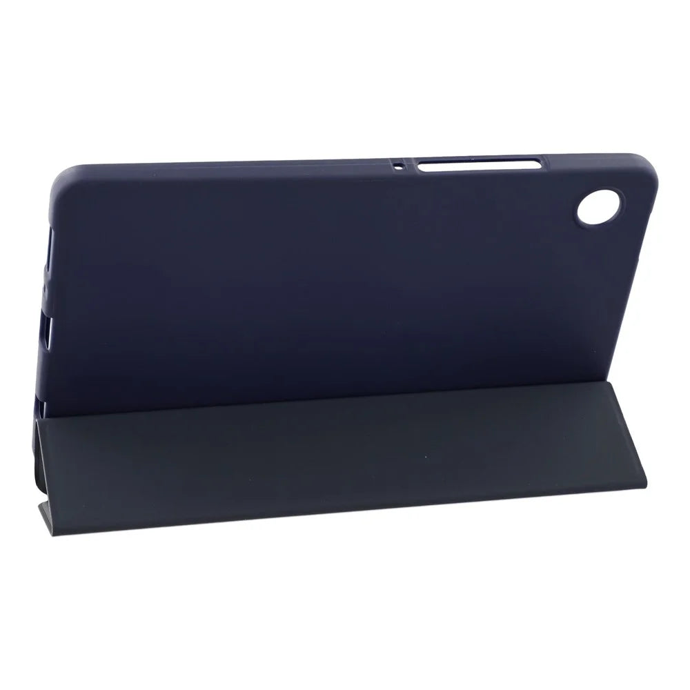 For Samsung Galaxy Tab A11 Case PU Leather + Silicone Tri-Fold Stand Tablet Cover - Dark Blue - 2