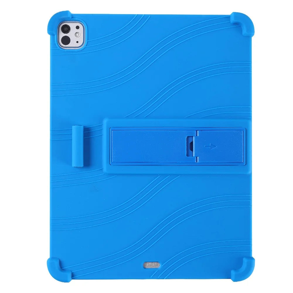 For iPad Pro 11 (2025) Case Adjustable Kickstand Silicone Tablet Protective Cover - Dark Blue - 2