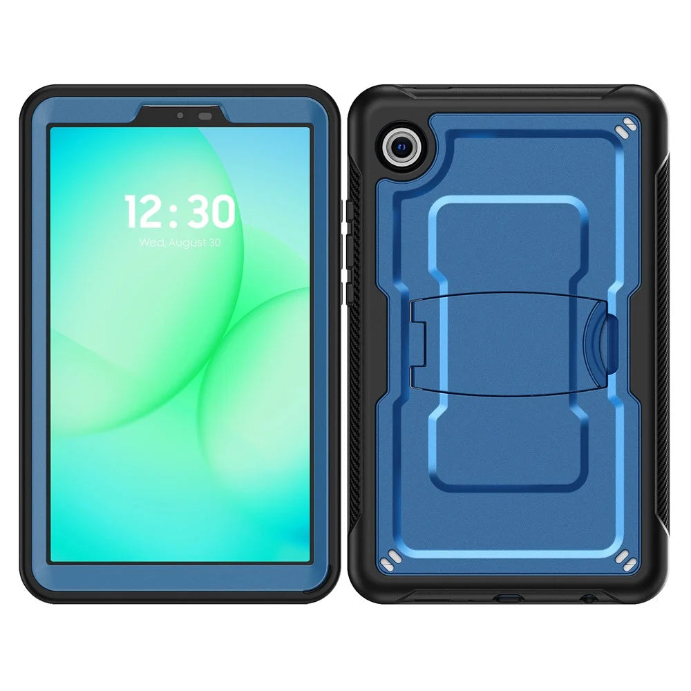 For Samsung Galaxy Tab A11 / A9 Case PC + TPE Tablet Cover with Hidden Zinc Alloy Kickstand - Navy Blue - 2