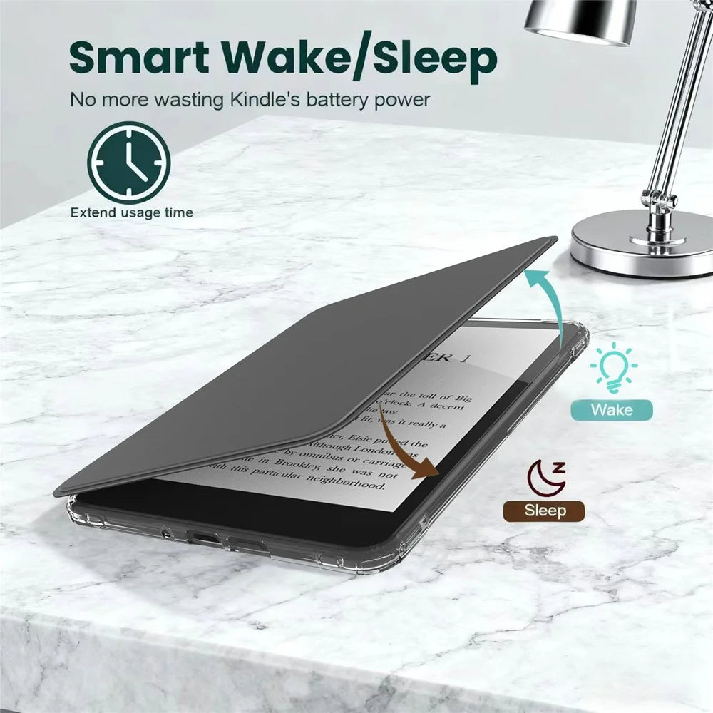 For Amazon Kindle Paperwhite 4 (2018) Case Magnetic Detachable Acrylic + PU Leather Cover Auto Wake  /  Sleep - Black - 3
