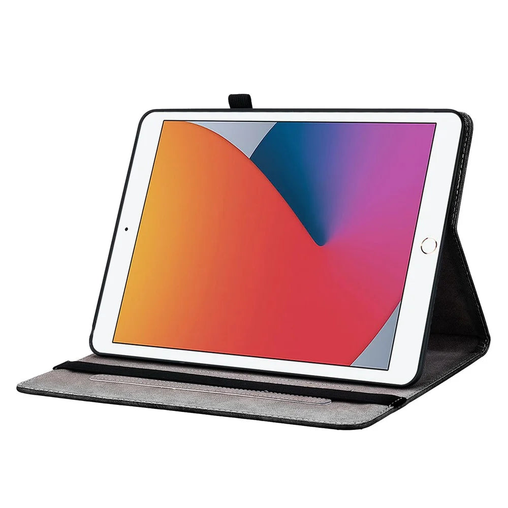 Leather Case For iPad 10.2 (2021)  /  (2020)  /  (2019)  /  Air 10.5 inch (2019) Pattern Printed Stand Tablet Cover with Card Slots - Pink Butterfly - 3