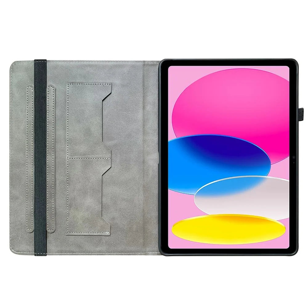 For iPad (2025)  /  10.9 (2022) Leather Case Pattern Printed Stand Tablet Cover with Card Slots - Pink Butterfly - 2
