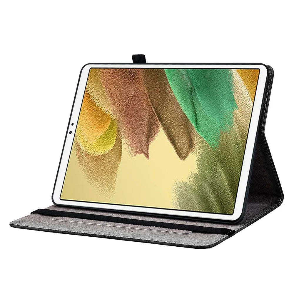 For Samsung Galaxy Tab A7 Lite 8.7-inch Leather Case Pattern Printed Stand Tablet Cover with Card Slots - Pink Butterfly - 3