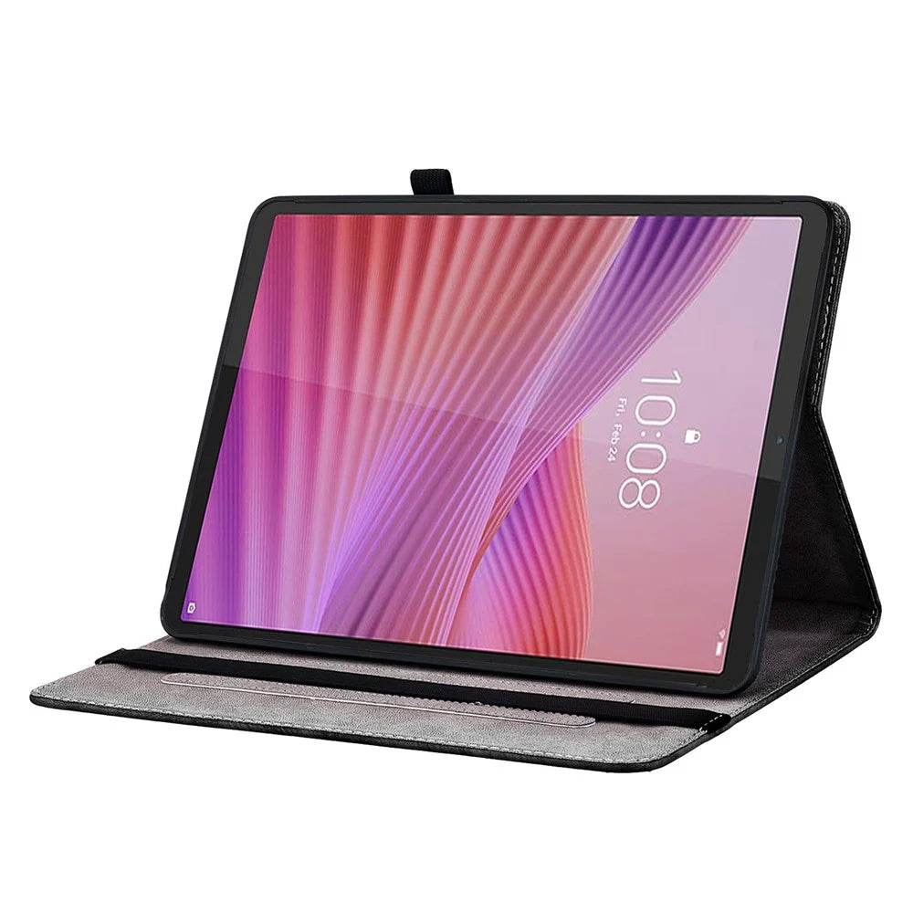 For Lenovo Tab K9 Leather Case Pattern Printed Stand Tablet Cover with Card Slots - Pink Butterfly - 2