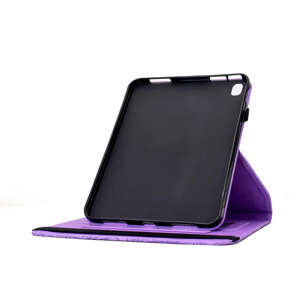 Leather Case for iPad 10.2 (2020) / (2019) / iPad Air 10.5 inch (2019) / Pro 10.5-inch (2017) Card Slots Rotary Stand Mandala Flower Tablet Cover - Light Purple - 5