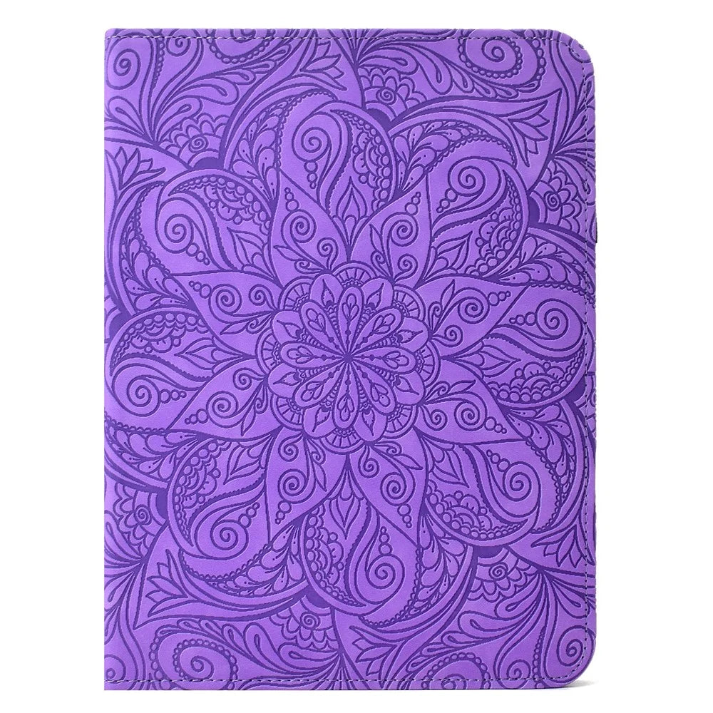 Leather Case for iPad 10.2 (2020) / (2019) / iPad Air 10.5 inch (2019) / Pro 10.5-inch (2017) Card Slots Rotary Stand Mandala Flower Tablet Cover - Light Purple - 7