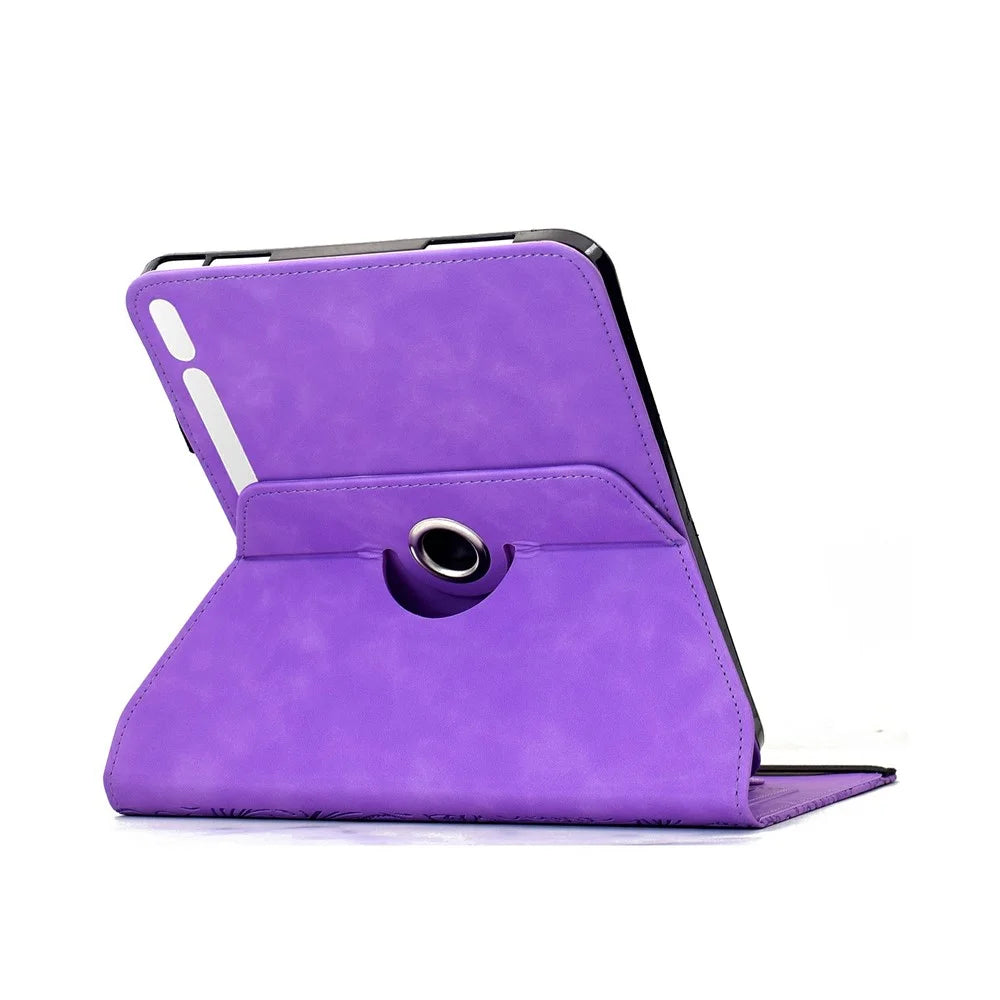 For Samsung Galaxy Tab S11 Leather Case Card Slots Rotary Stand Mandala Flower Tablet Cover - Light Purple - 4