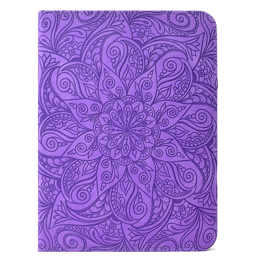For Samsung Galaxy Tab S11 Leather Case Card Slots Rotary Stand Mandala Flower Tablet Cover - Light Purple - 7