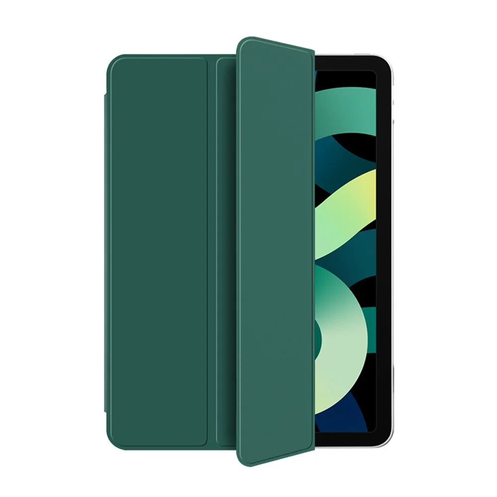 For iPad Air (2022) / (2020) Tri-Fold Stand Case PU Leather + TPU Tablet Cover - Green - 2