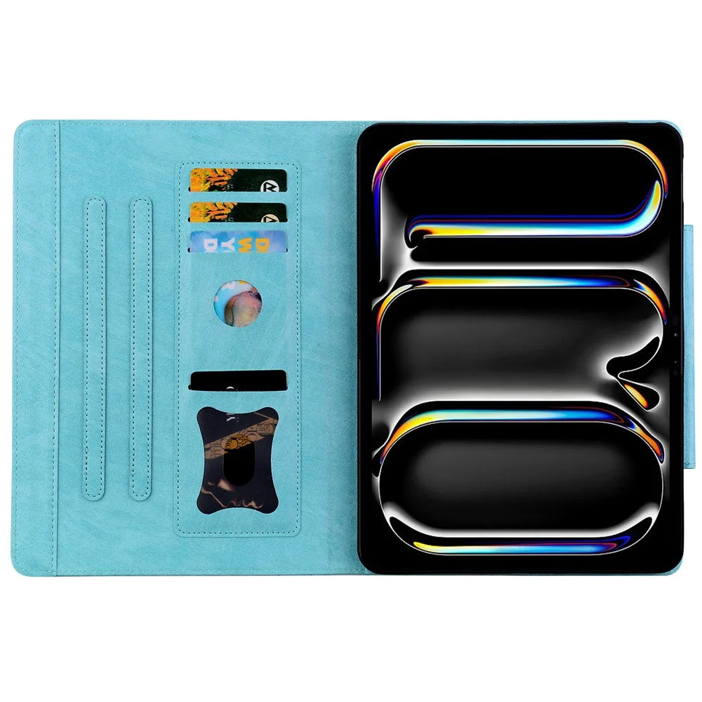 Tablet Case For Samsung Galaxy Tab S10 Lite  /  Tab S10 FE  /  Tab S9 FE Cat Buckle Closure Leather Protective Stand Cover - Baby Blue - 2