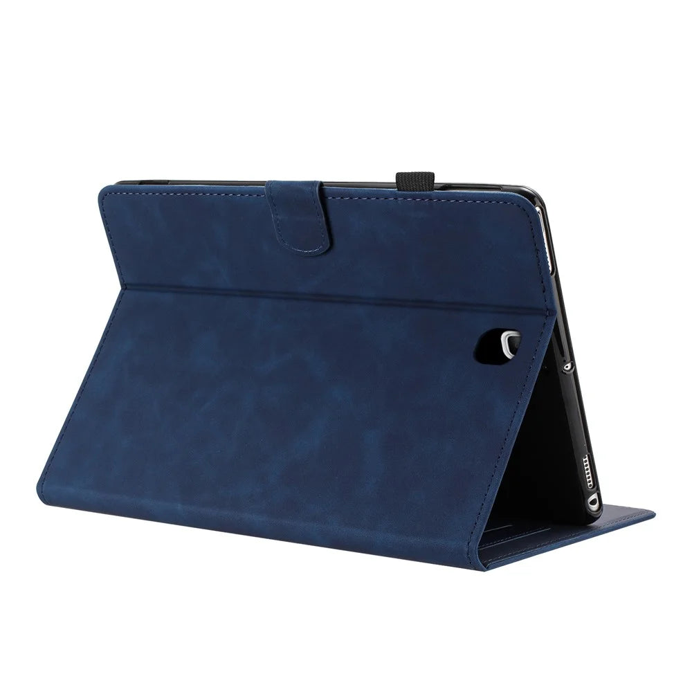 For Samsung Galaxy Tab A 8.0 SM-T350 (2015) Case Card Holder Stand Butterfly Floral Imprinted Leather Tablet Cover - Blue - 2