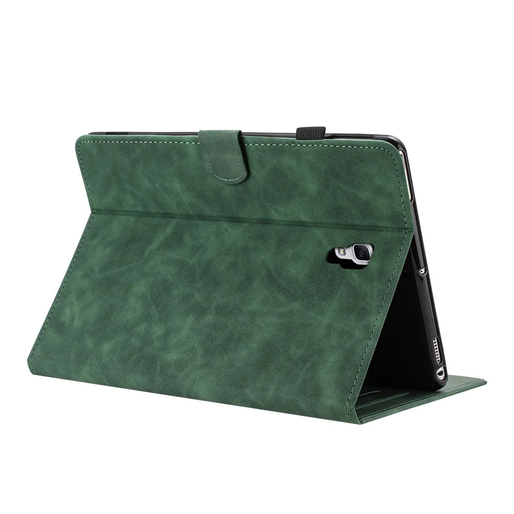 For Samsung Galaxy Tab A 10.5 (2018) Case Card Holder Stand Butterfly Floral Imprinted Leather Tablet Cover - Green - 2