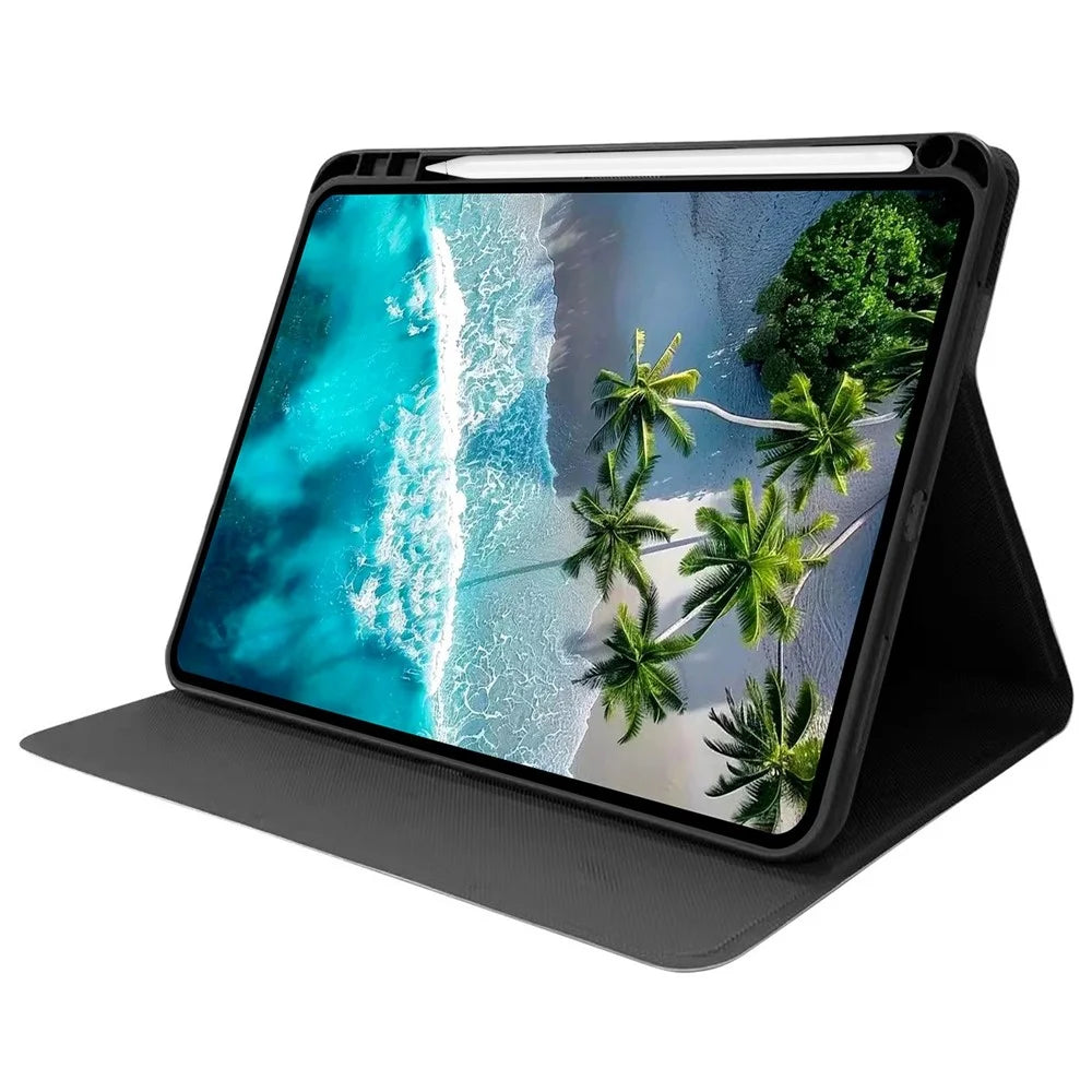 For Samsung Galaxy Tab S10 FE+ PU Leather Case Pattern Print Tablet Cover Stand with Pen Slot (Stylus Not Included)  - Blue Daisies - 3