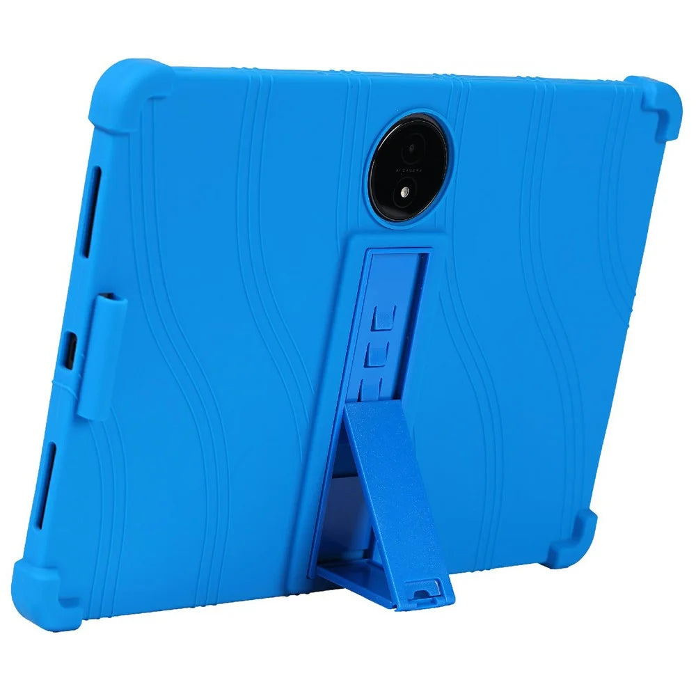 For TCL NxtPaper 14 Case Adjustable Kickstand Silicone Tablet Protective Cover - Dark Blue - 3