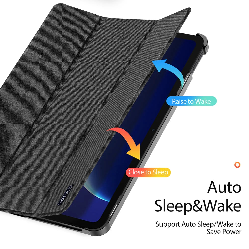 DUX DUCIS For OnePlus Pad Go 2 Case  Domo Series Tri-fold Stand PU Leather Tablet Cover - Black - 6