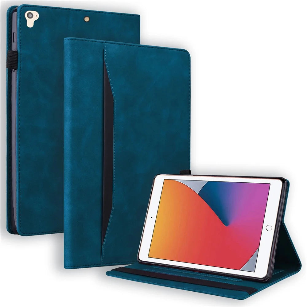 Tablet Case For iPad 10.2 (2021)  /  10.2 (2020)  /  10.2 (2019)  /  9.7-inch (2018)  /  9.7-inch (2017) Card Slot PU Leather Stand Tablet Cover - Blue - 1
