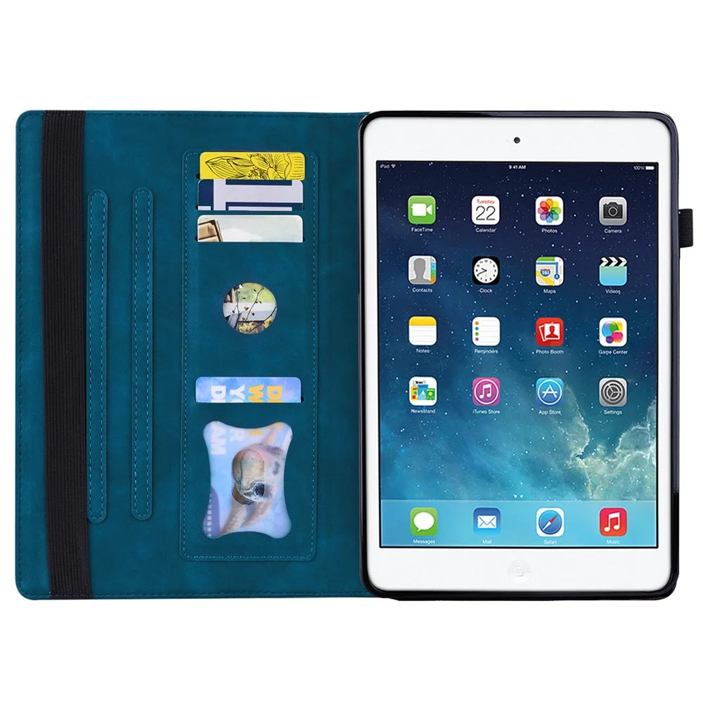 Tablet Case For iPad mini (2019) 7.9 inch  /  mini 4  / mini 3  /  Mini 2  /  Mini Card Slot PU Leather Stand Tablet Cover - Blue - 2