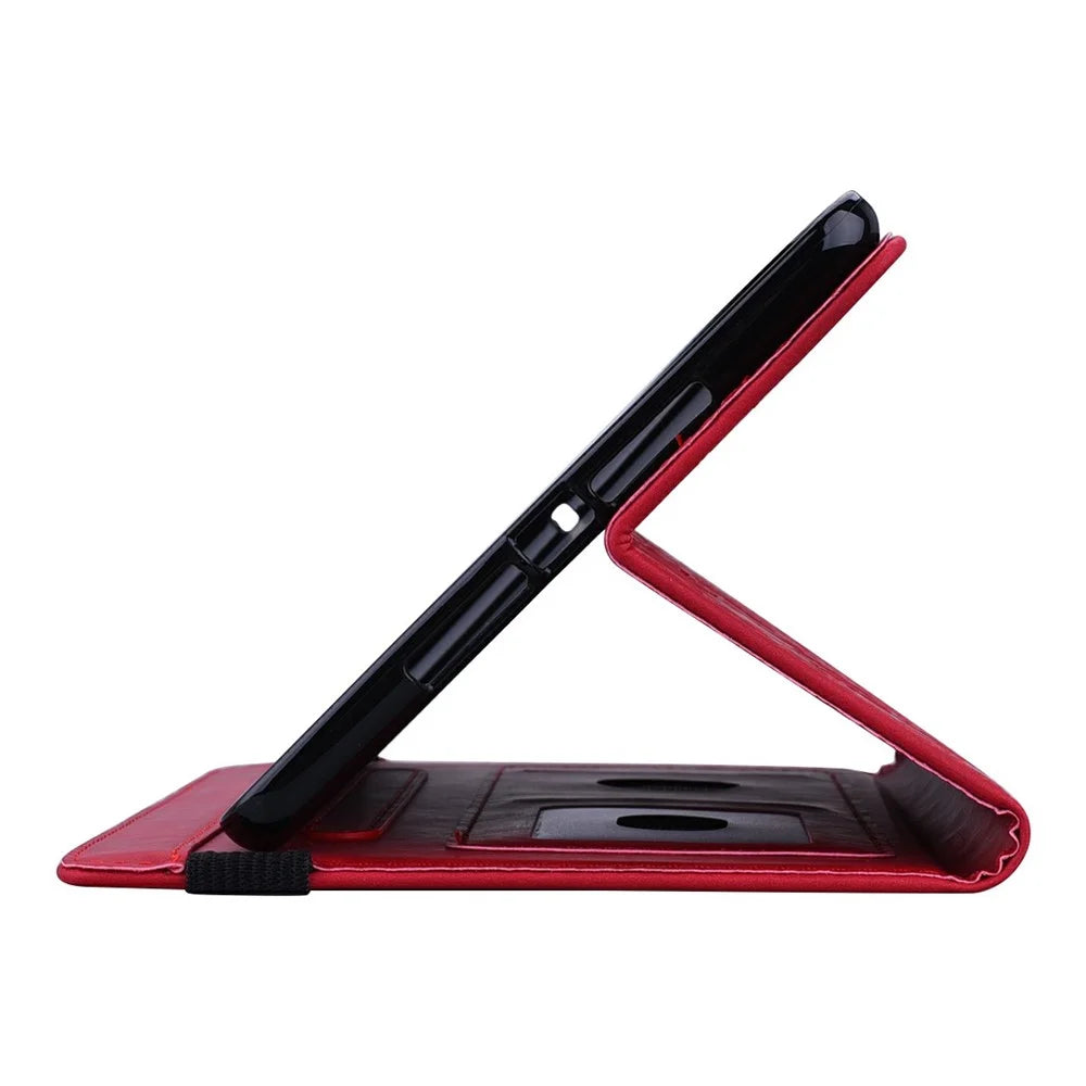 Tablet Case For iPad Air 11 (2026) / (2025) / (2024) / Air (2022) / (2020) / Pro 11 (2021) / (2020) / (2018) Imprinting Calf Leather Flower Pattern Stand Cover Shell with Pen Holder Strap - Red - 6
