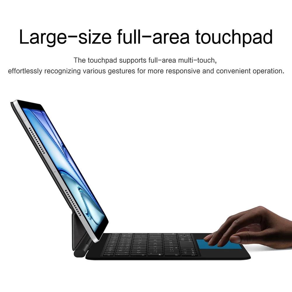 Leather Case for iPad Air 11 (2026) / (2025) / (2024) / Air (2022) / Air (2020) / iPad Pro 11 (2022) / (2021) / (2020)(2018) Touchpad Bluetooth-compatible Keyboard - Black - 5