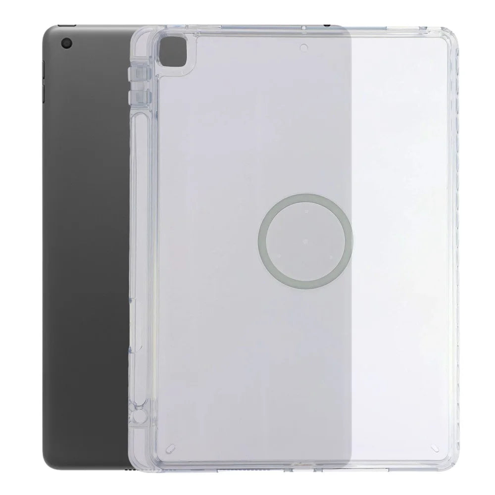 Tablet Case for iPad 10.2 (2021)  /  (2020)  /  (2019) Transparent Magnetic Cover with Pencil Slot Shockproof TPC + PC Shell - Transparent - 1