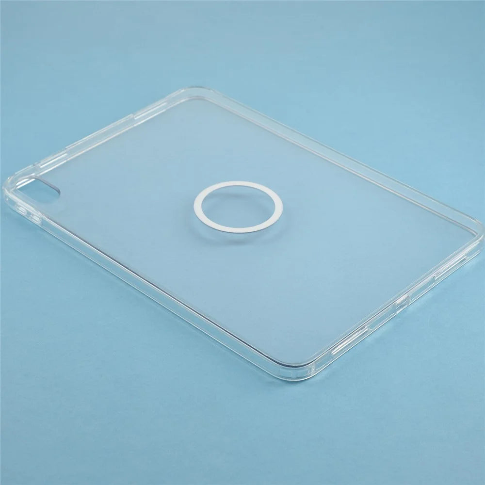 Tablet Case for iPad (2025)  /  10.9 (2022) Matte Transparent Magnetic Back Panel TPU + PC Cover - Transparent - 4
