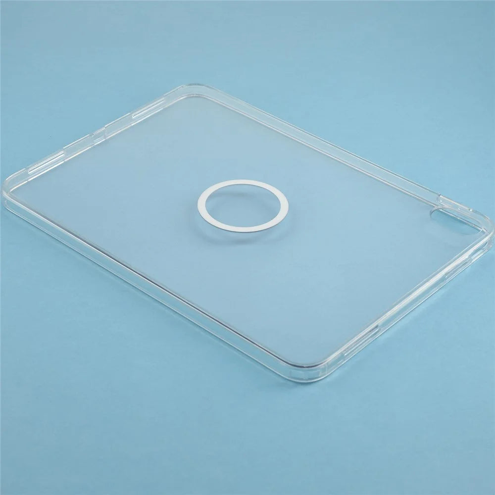 Tablet Case for iPad (2025)  /  10.9 (2022) Matte Transparent Magnetic Back Panel TPU + PC Cover - Transparent - 5