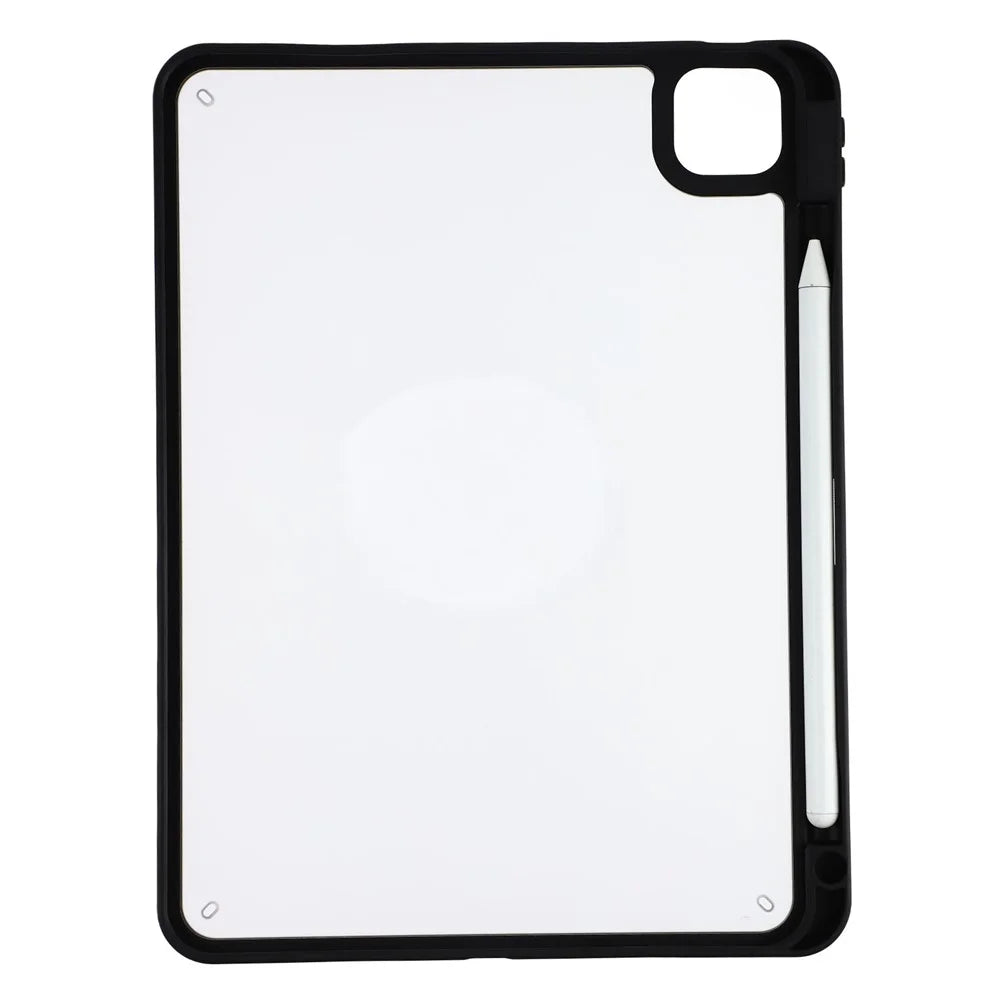 Case for iPad Air 13 (2025) / (2024) / iPad Pro 12.9 (2022) / (2021) / (2020) / (2018) Matte PC + TPU Protective Cover with Pencil Holder - Matte Black - 3