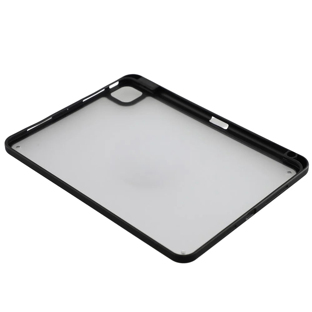 Case for iPad Air 13 (2025) / (2024) / iPad Pro 12.9 (2022) / (2021) / (2020) / (2018) Matte PC + TPU Protective Cover with Pencil Holder - Matte Black - 5