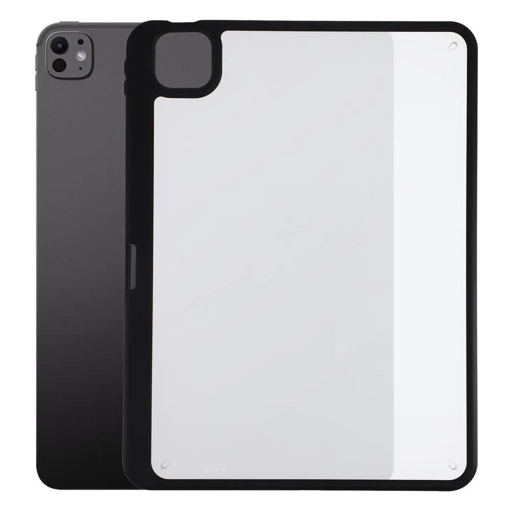 For iPad Pro 13 (2025) / (2024) Case Anti Drop Matte PC + TPU Protective Cover with Pencil Holder - Matte Black - 1