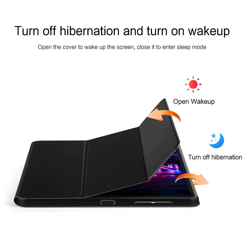 For Lenovo Legion Y700 (Gen 5) Case PU Leather TPU Back Trifold Stand Tablet Cover - Black - 7