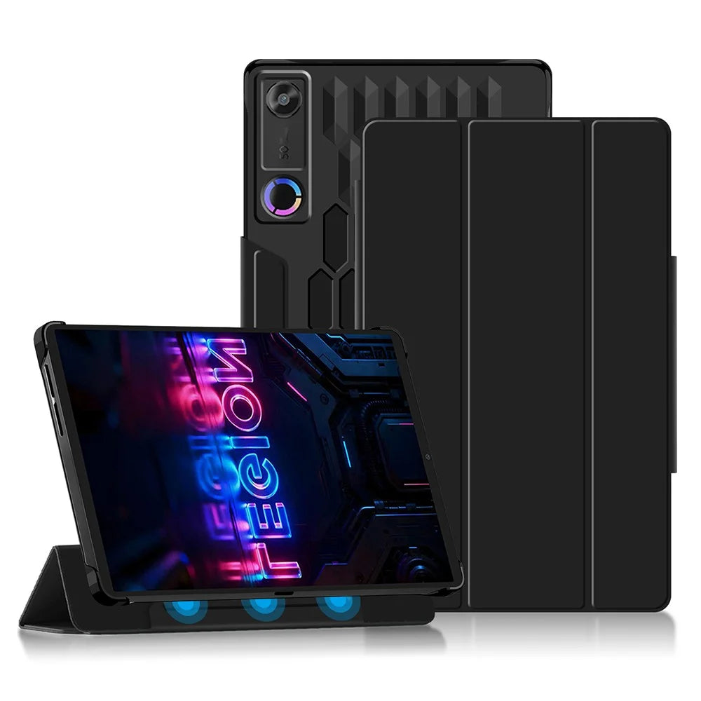 For Lenovo Legion Y700 (Gen 5) Case Stand PC PU Leather Magnetic Detachable Tablet Cover - Black - 1