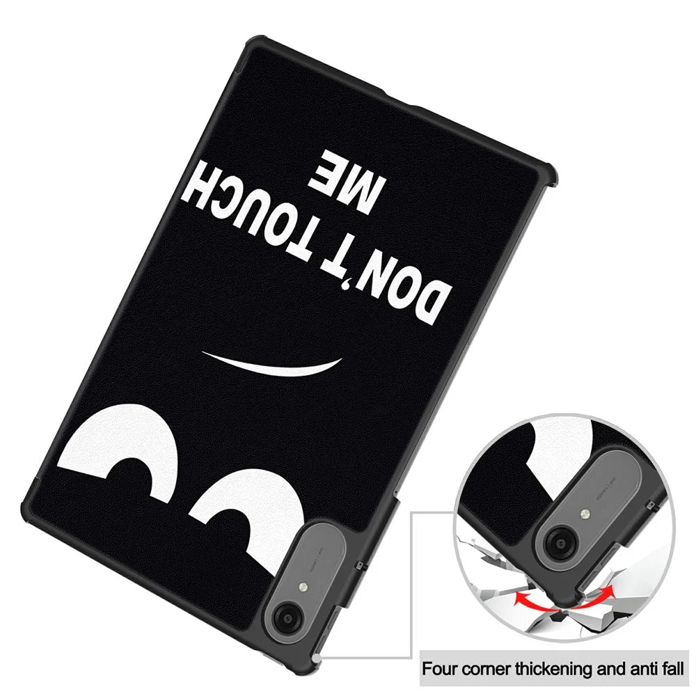 For Lenovo Idea Tab Pro Gen 2 Case Tri-fold Stand Pattern Print Leather Tablet Cover - Don't Touch Me - 6
