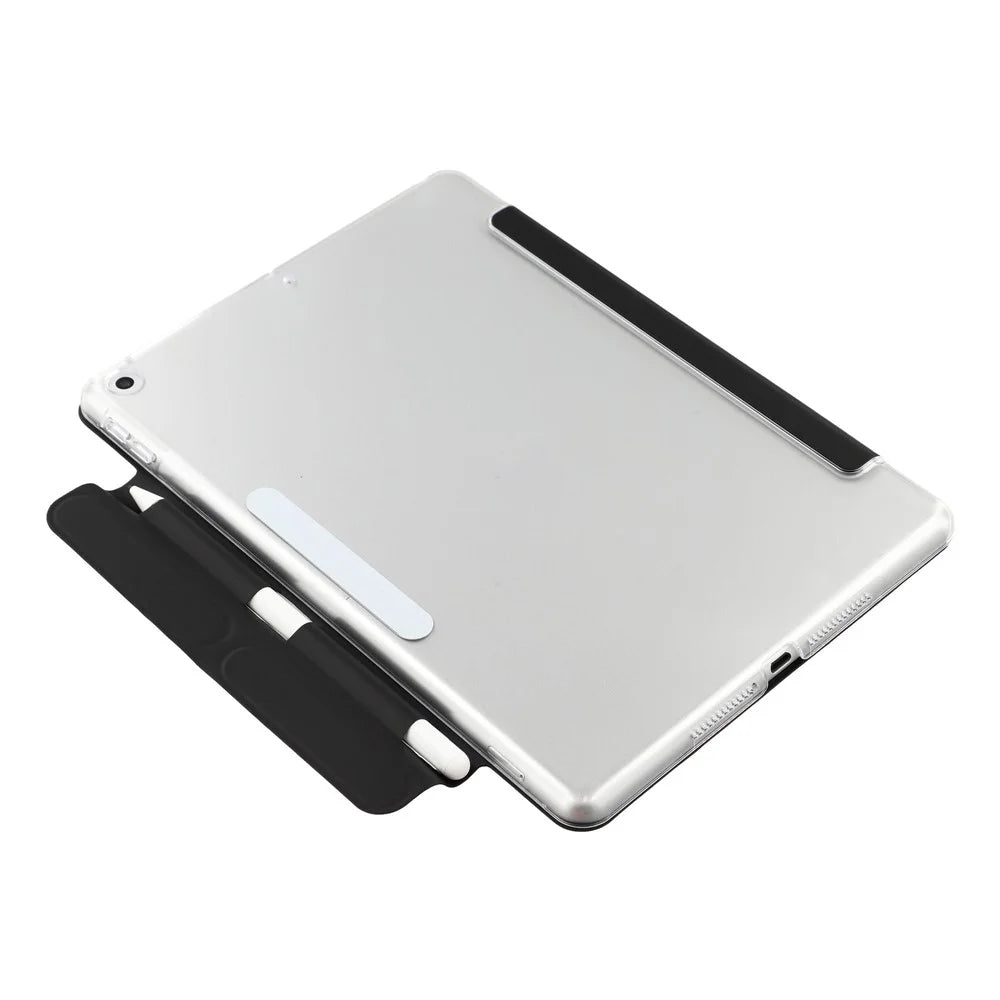 Case for iPad 10.2 (2021)  /  (2020)  /  (2019) Clear Hard Shell with Pencil Holder Smart Sleep Wake Stand Protective Cover - Black - 5