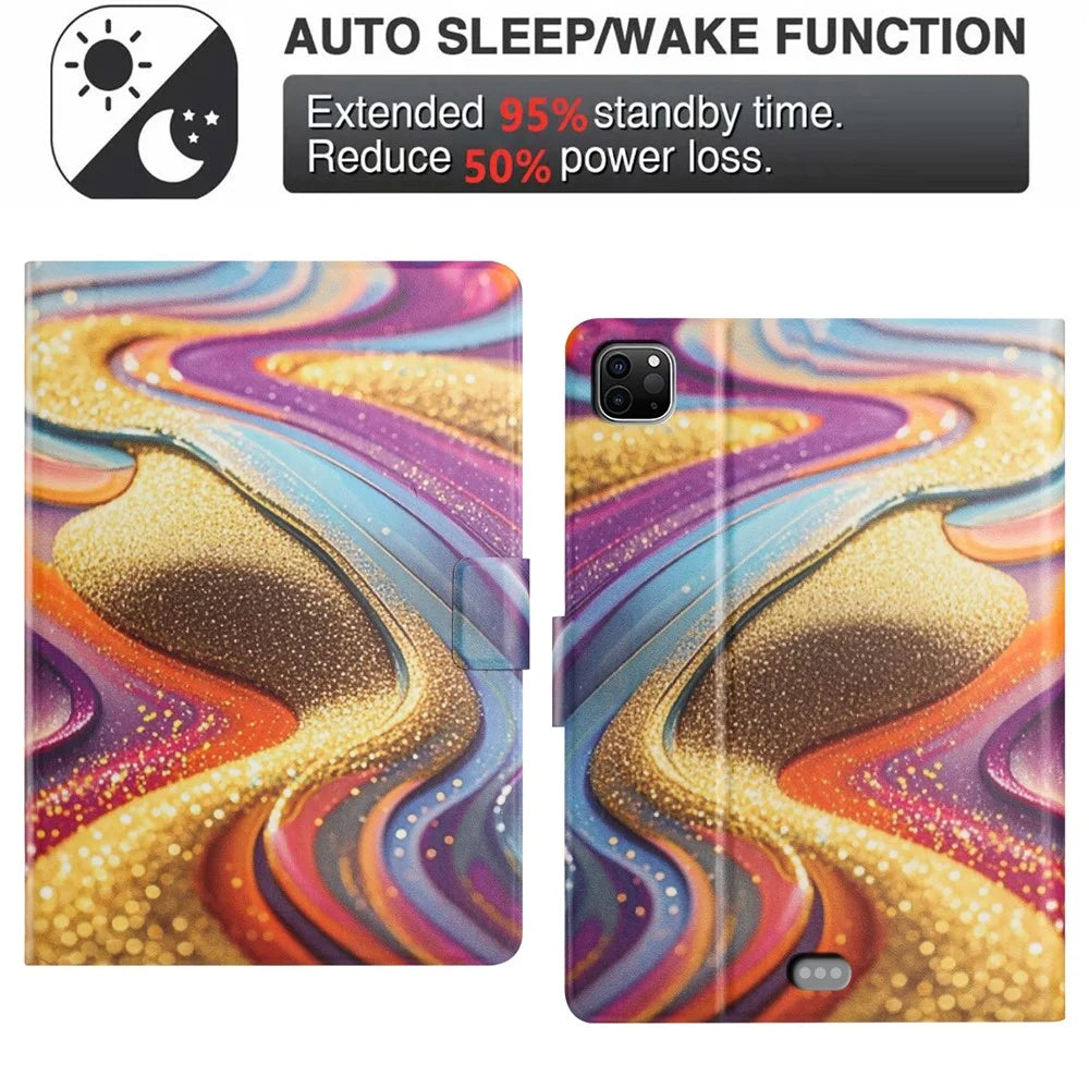 Tablet Case for iPad Air 11 (2025)  /  (2024)  /  Air (2022)  /  (2020) Litchi Texture TPU + PU Leather Protective Cover - Golden Sand - 6