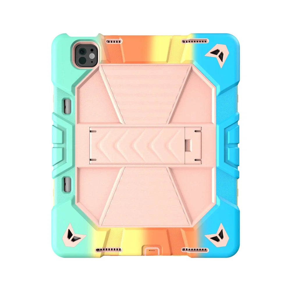Tablet Case For iPad Pro 13 (2025)  /  (2024) with Kickstand PC + Silicone Shockproof Protective Cover - Rainbow Pink - 2