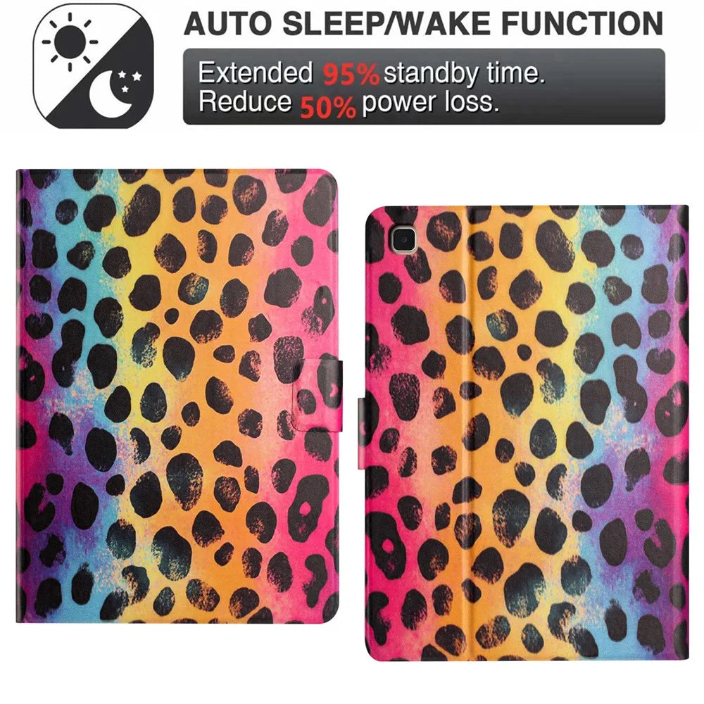 For Samsung Galaxy Tab A7 Lite 8.7-inch Tablet Case Litchi Texture TPU + PU Leather Protective Cover - Leopard Print - 6