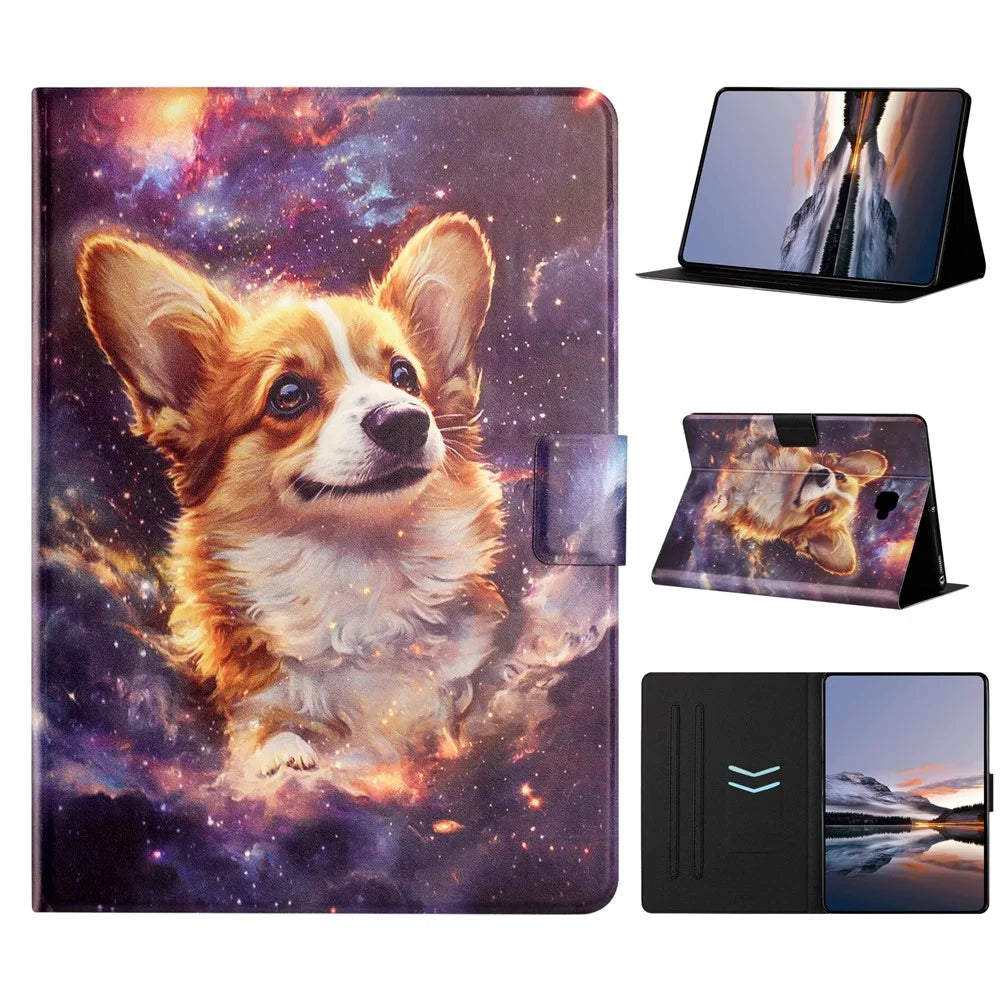 For Samsung Galaxy Tab A 10.1 (2016) Tablet Case Litchi Texture TPU + PU Leather Protective Cover - Corgi - 1