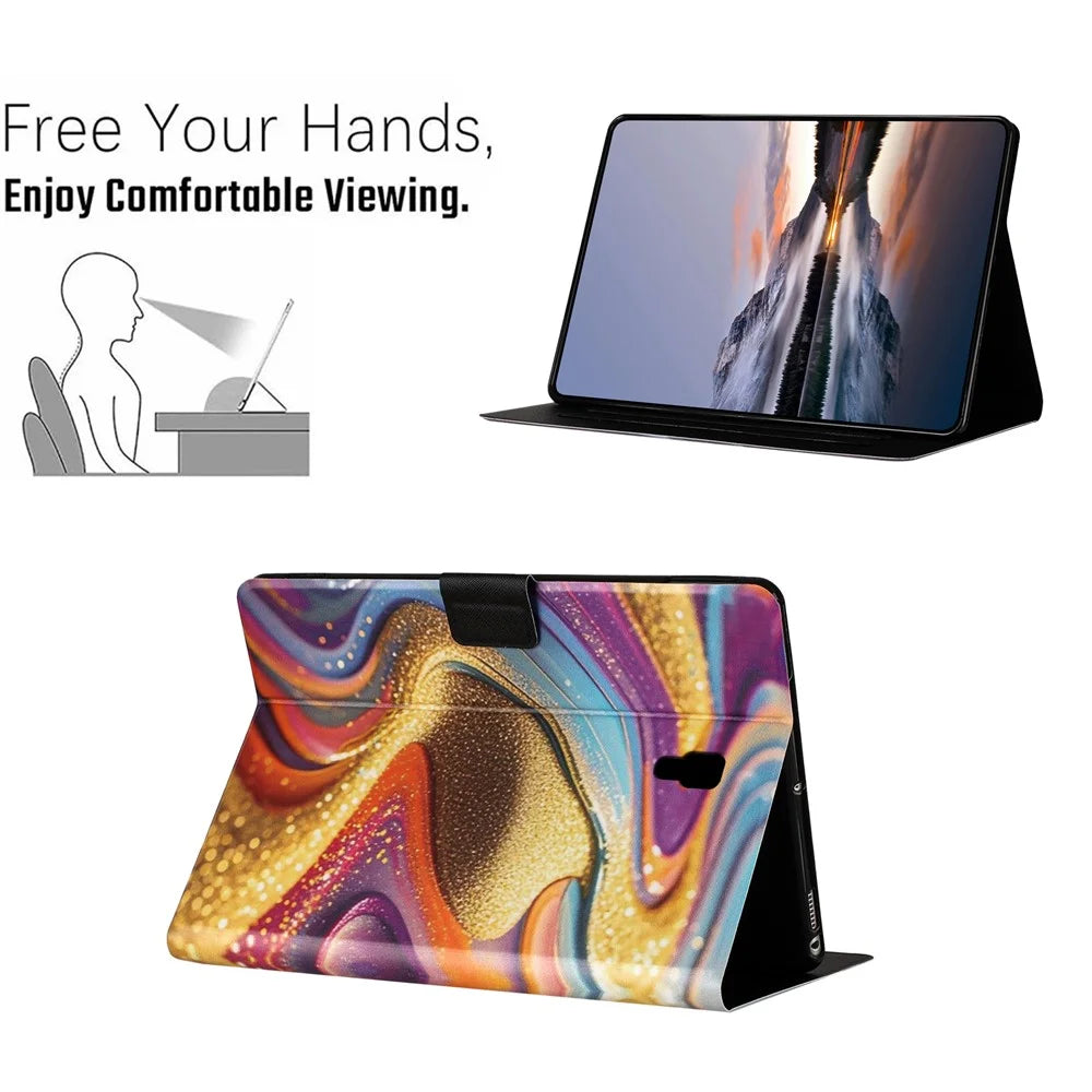For Samsung Galaxy Tab A 10.5 (2018) Tablet Case Litchi Texture TPU + PU Leather Protective Cover - Golden Sand - 5