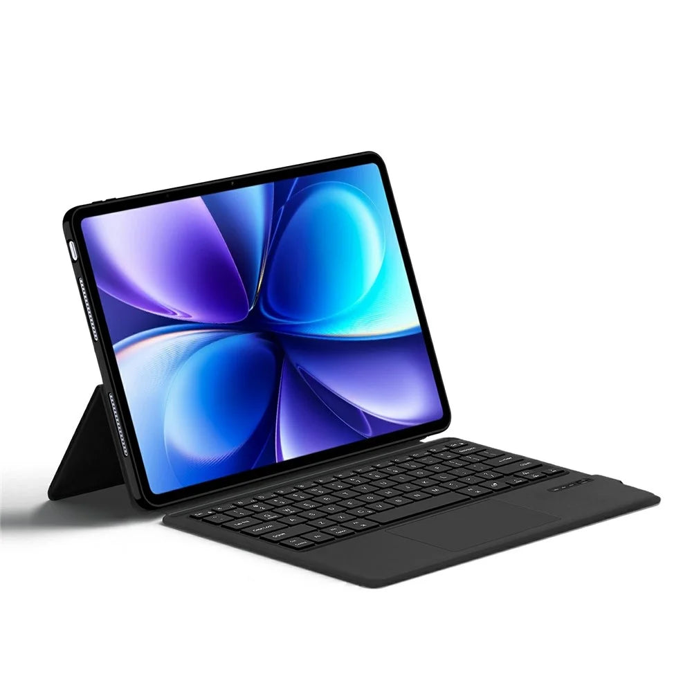 For vivo Pad6 Pro Leather Case + Touchpad Bluetooth-Compatible Keyboard (without Backlit) - Black - 3