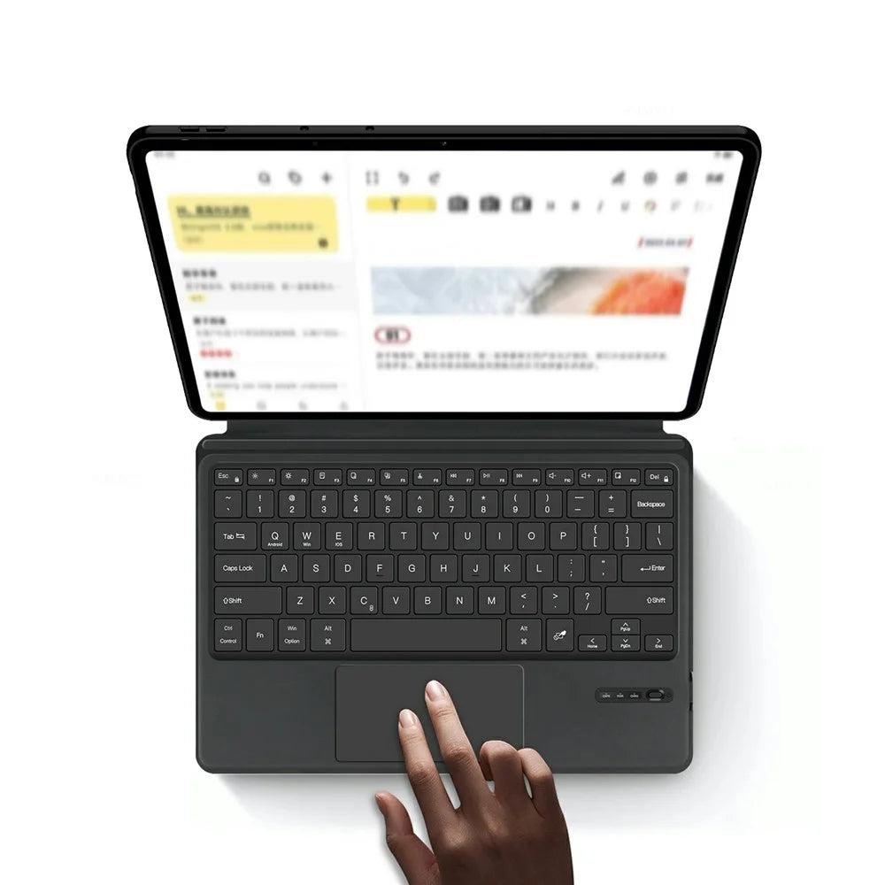 For vivo Pad6 Pro Leather Case + Touchpad Bluetooth-Compatible Keyboard (without Backlit) - Black - 7