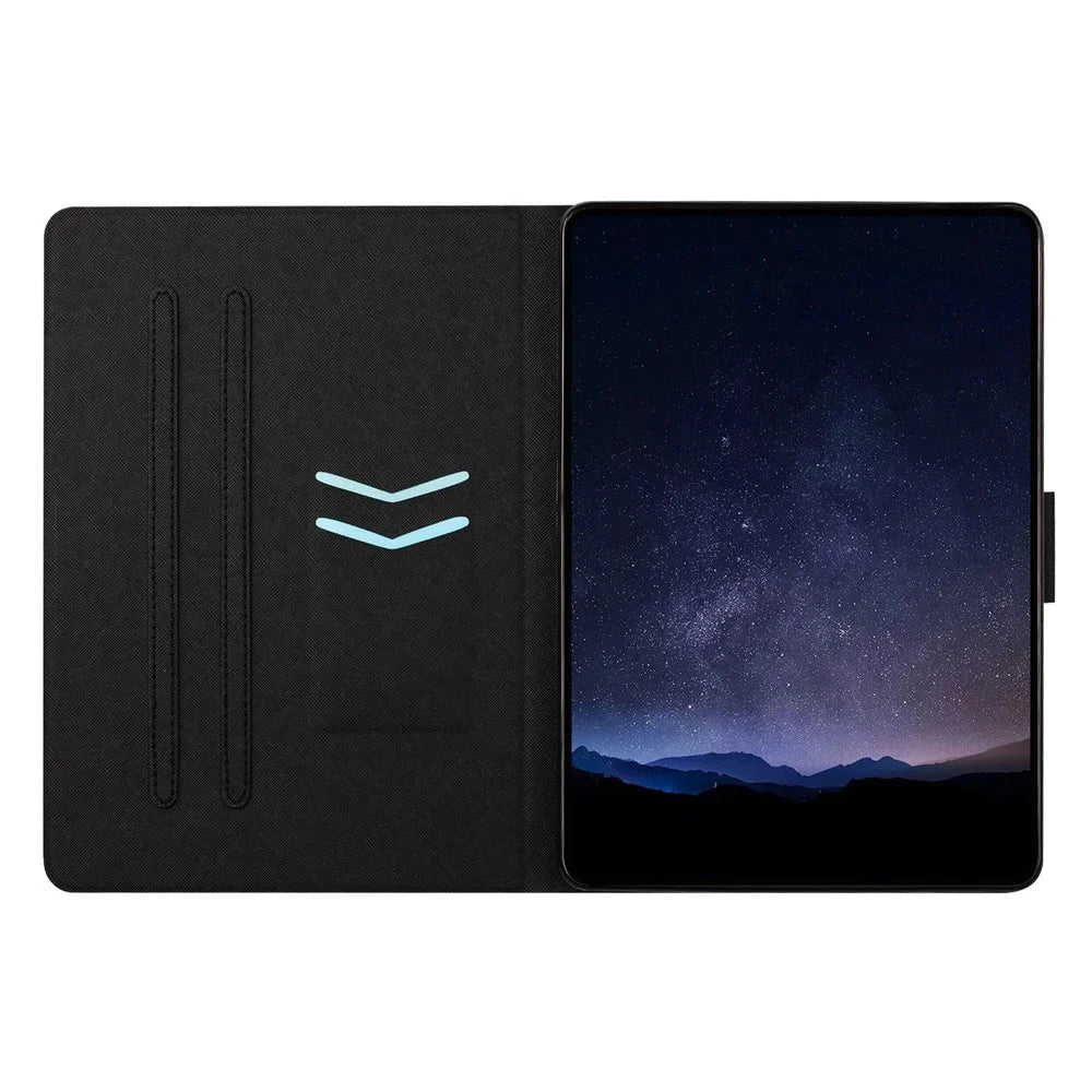 For Lenovo Tab M10 (Gen 3) Tablet Case Leather Stand Case with Card Slots Litchi Pattern Magnetic Flip Protective Cover - Colorful Wolf - 3