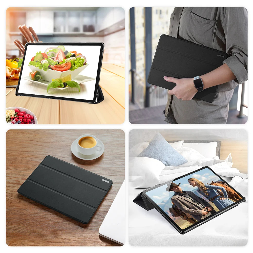 Dux Ducis for Lenovo Idea Tab Plus Case DUX DUCIS Domo Series Tri-fold Stand PU Leather Tablet Cover - Black - 7