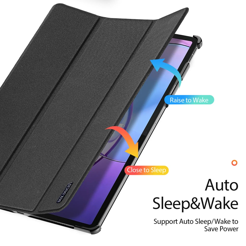 Dux Ducis for Lenovo Idea Tab Pro Gen 2 Case DUX DUCIS Domo Series Tri-fold Stand PU Leather Tablet Cover - Black - 6