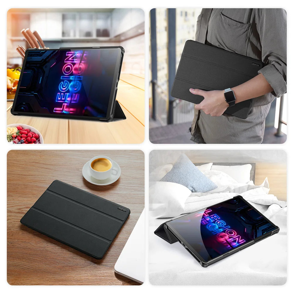 Dux Ducis for Lenovo Legion Y700 (Gen 5) Case DUX DUCIS Domo Series Tri-fold Stand PU Leather Tablet Cover - Black - 7